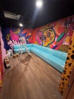 banquette similicuir bleu cannes